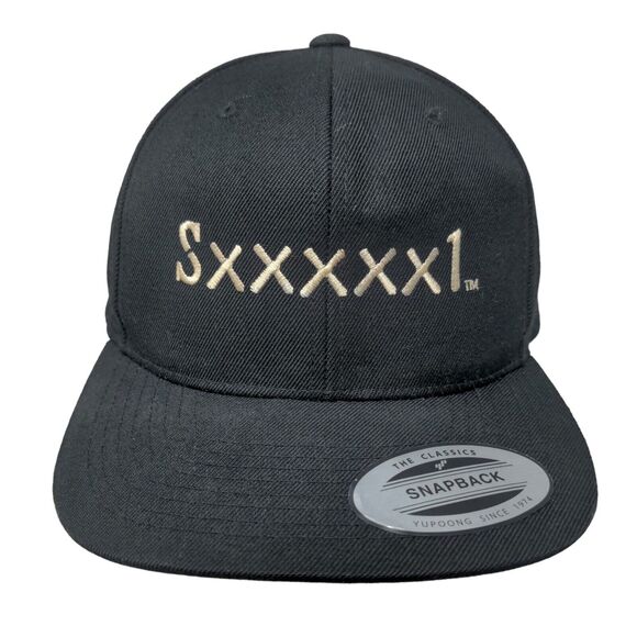 Sxxxxx1 Suforia Snapback Hat Black One Size Embroidered Adjustable Yupoong - Picture 1 of 8